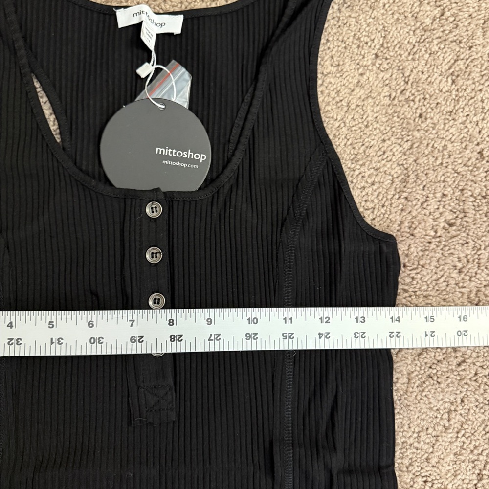 Mittoshop Mini Dress Women size S,M,L Racer Ribbed Tank Button Henley Neckine - Picture 3 of 9